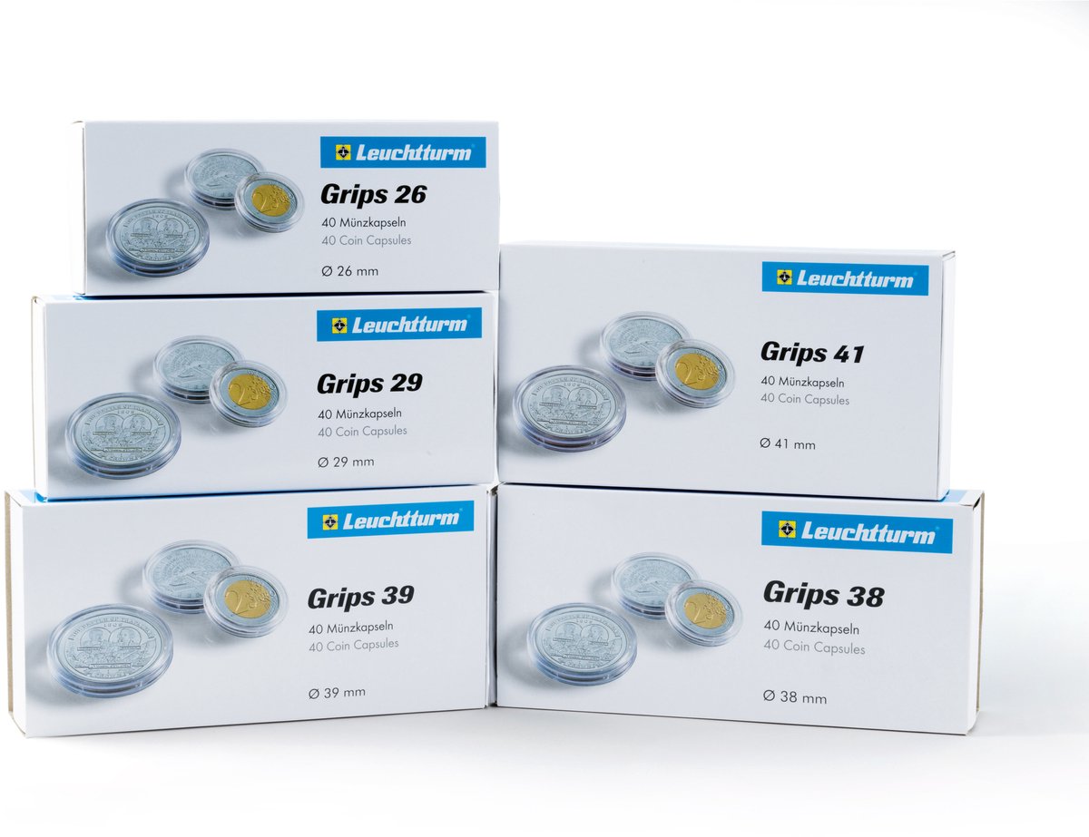 Muntcapsules Rond - geschikt voor munten Ø 29 mm. - GRIPS