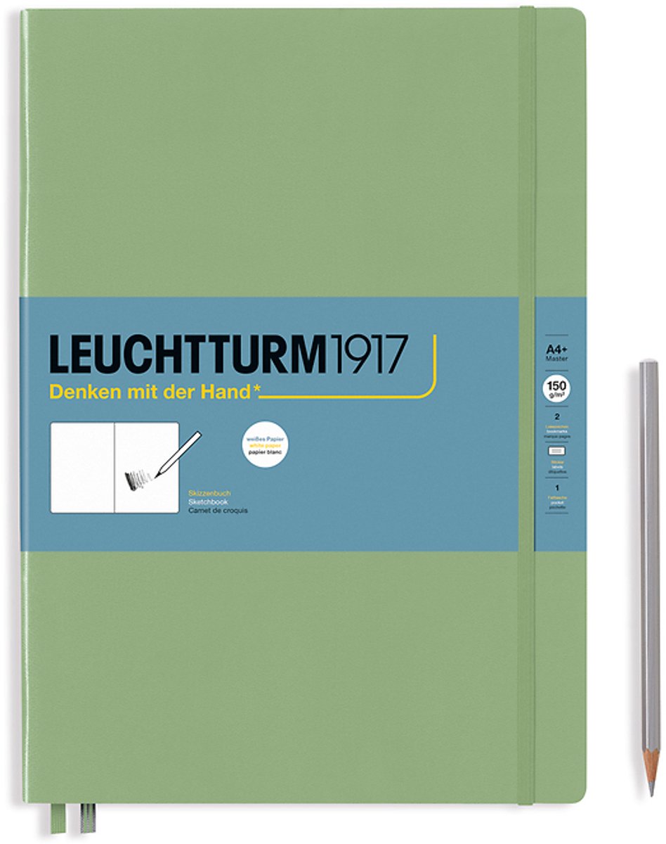 Leuchtturm1917 A4+ Master Schetsboek met harde kaft Sage