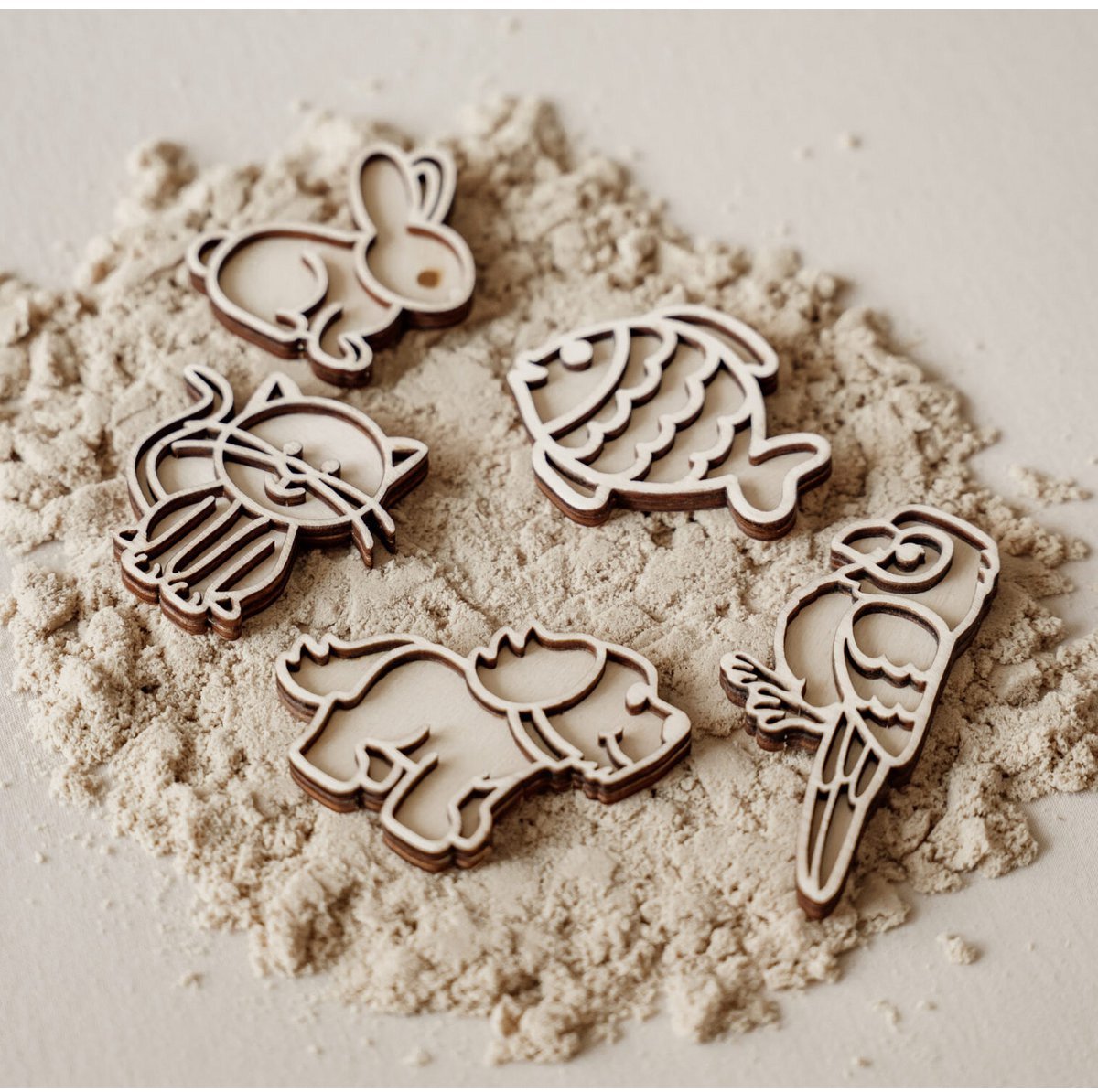 Stempel - Vultray- zand - Huisdieren - Speelbak - Sensorisch - Speelrijst - Montessori - Open ended