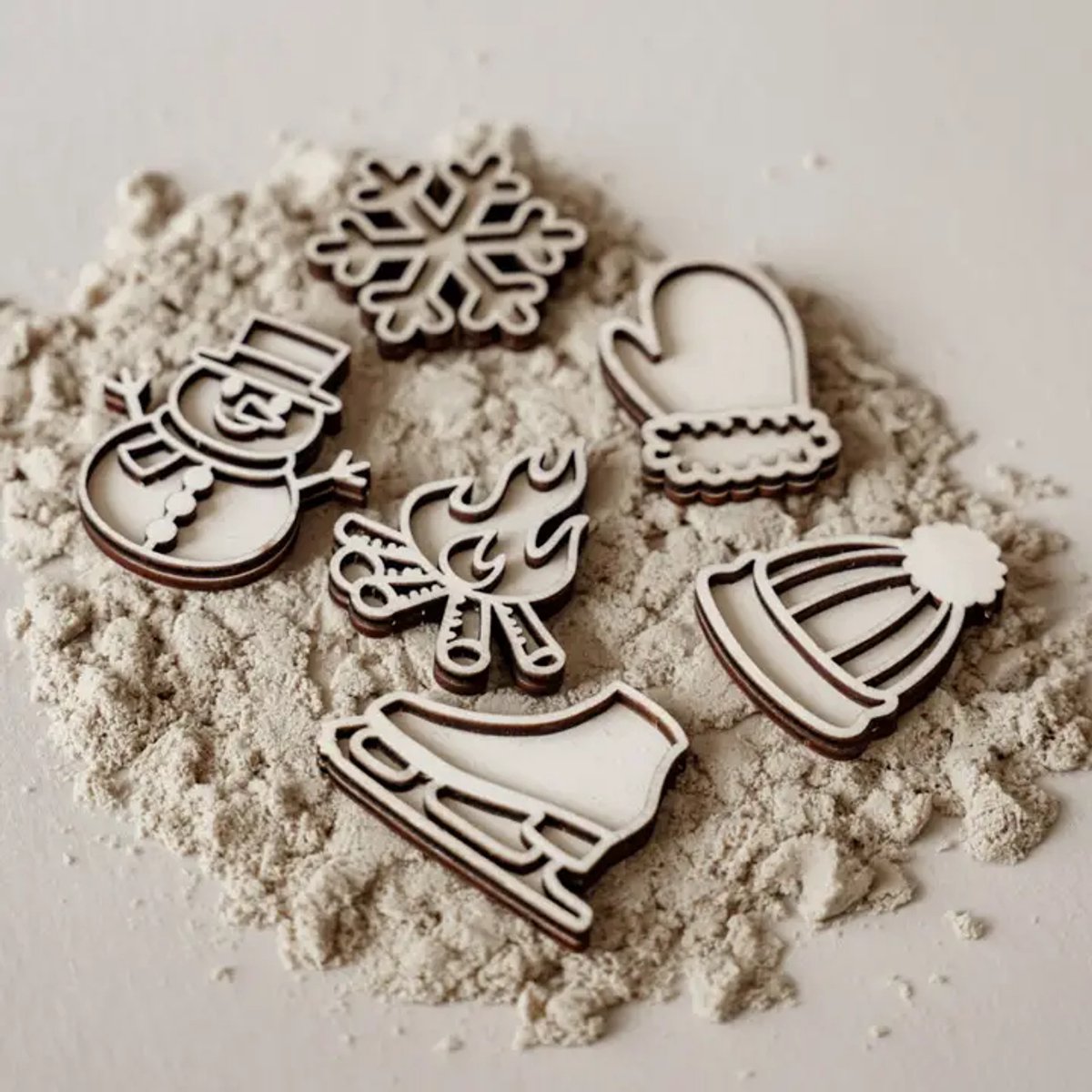 Stempel - Vultray- zand - Winter - Speelbak - Sensorisch - Speelrijst - Montessori - Open ended