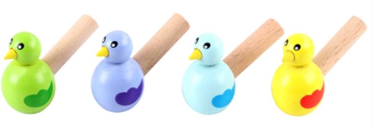 LeuksteWinkeltje houten fluitje Vogel fluit groen - early learning