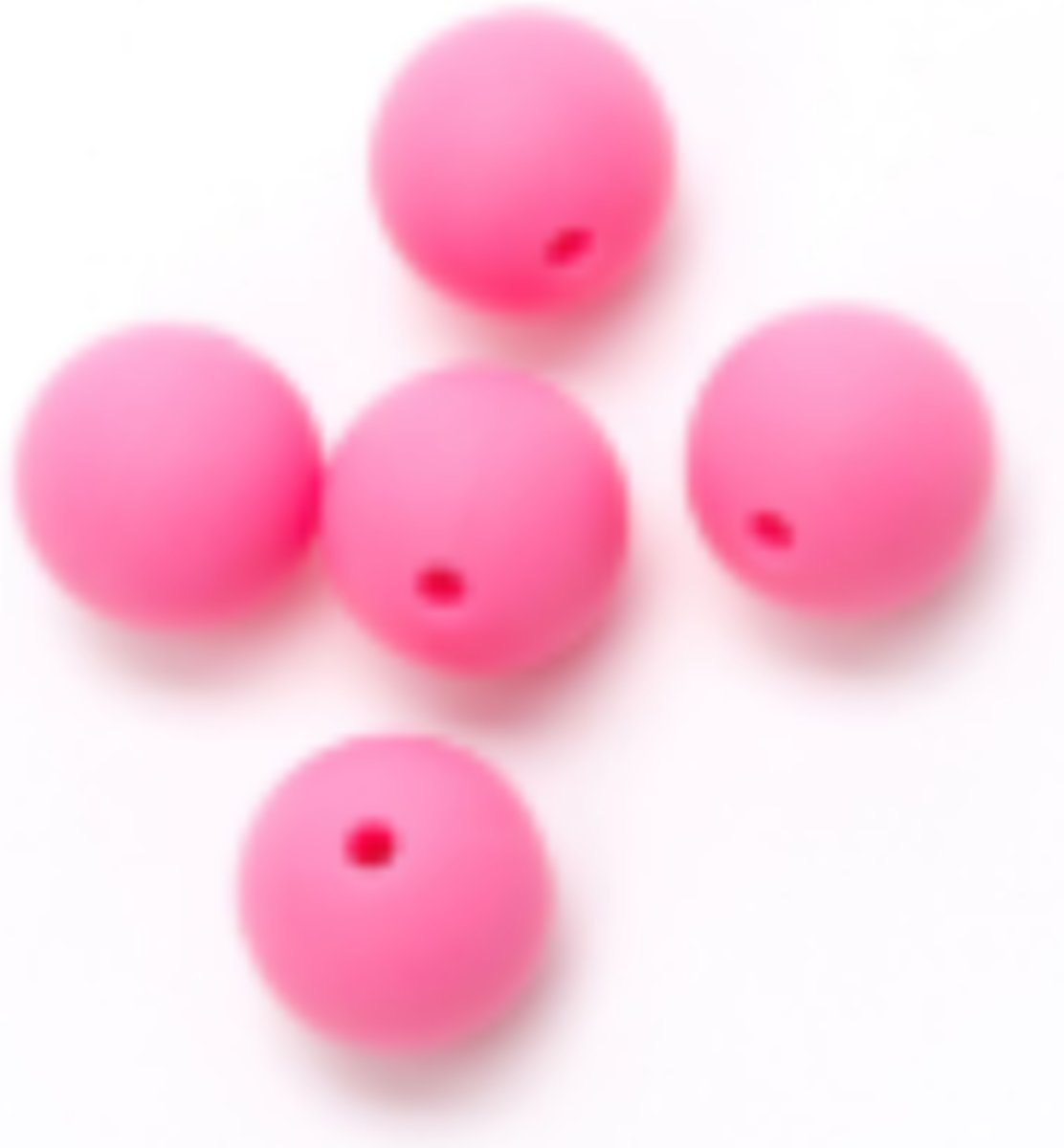 Durable Siliconen Kraal 15mm Roze (786) 5 Stuks