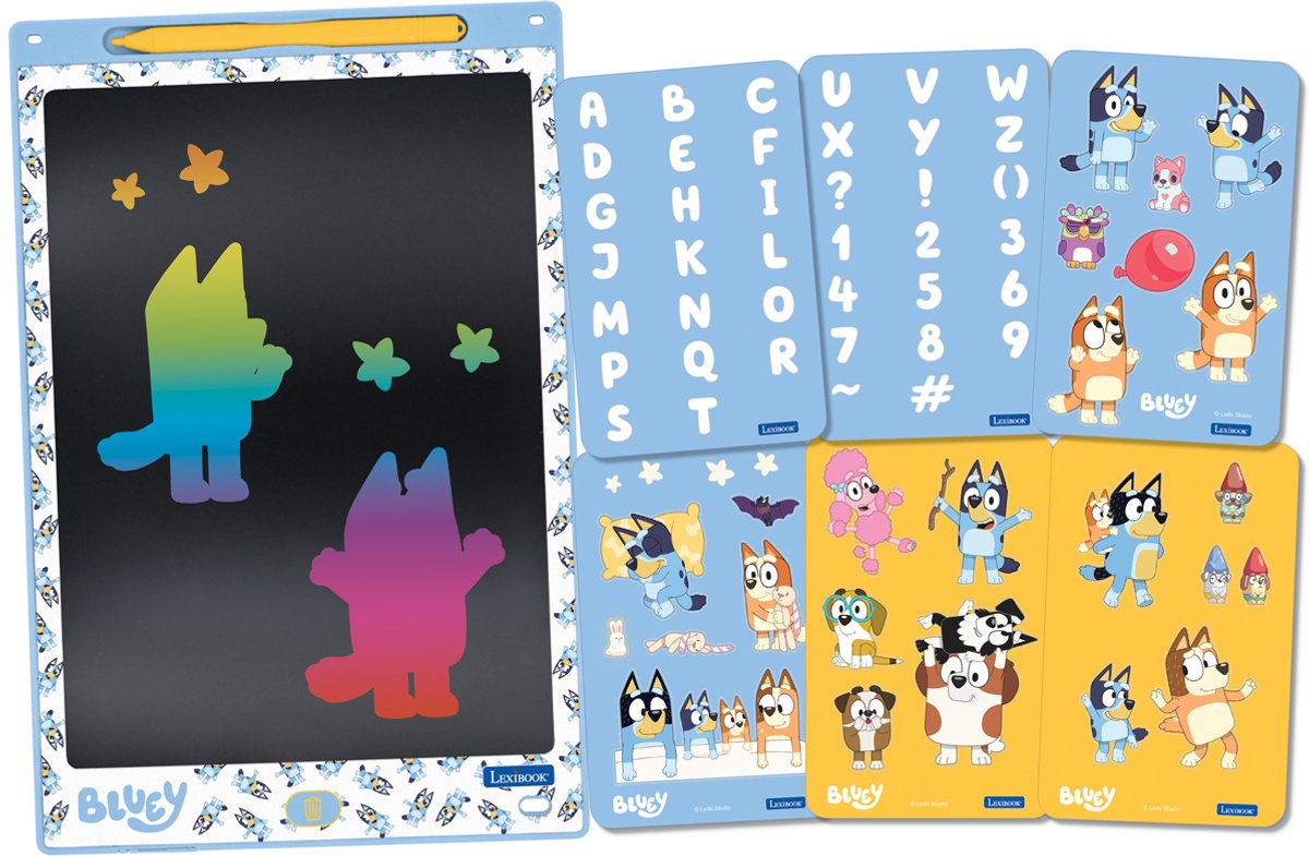 Bluey 11 inch multicolor leerzame tekentablet met E-ink en sjablonen