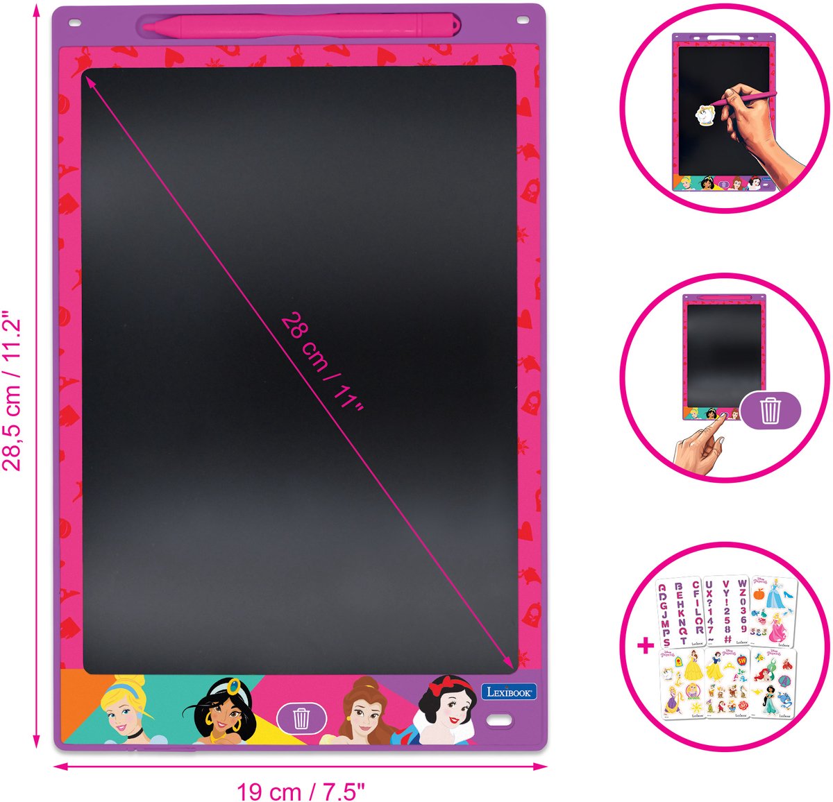 Disney Princess 11 multicolor leren tekenen E-inkt tablet met sjablonen