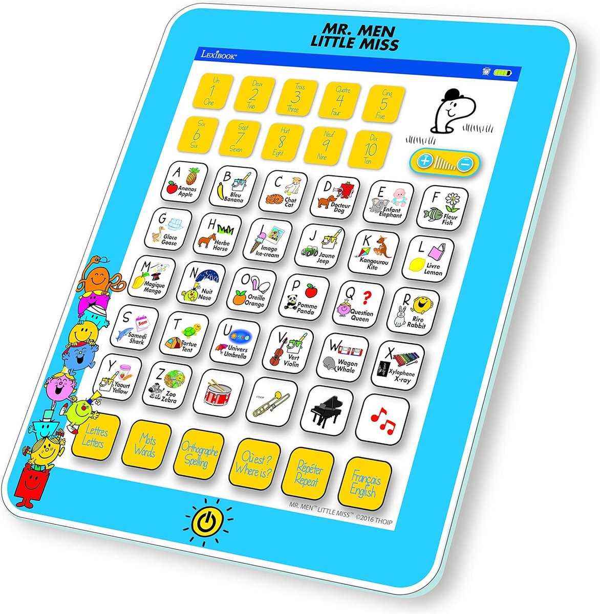 Lexibook- Mr Men Tablette éducative bilingue français / anglais