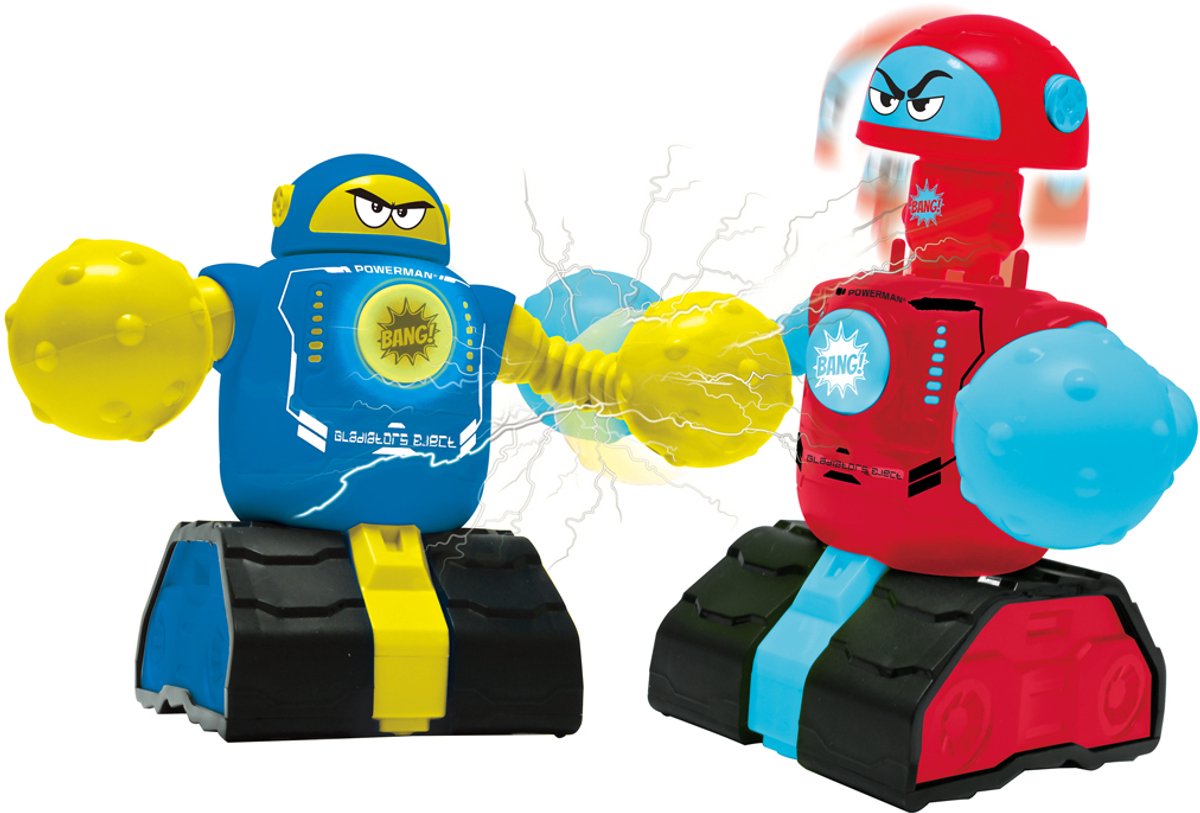 POWERMAN® FIGHTERS - Set van 2 vechtende robots met uitwerpbare figuren, licht- en geluidseffecten