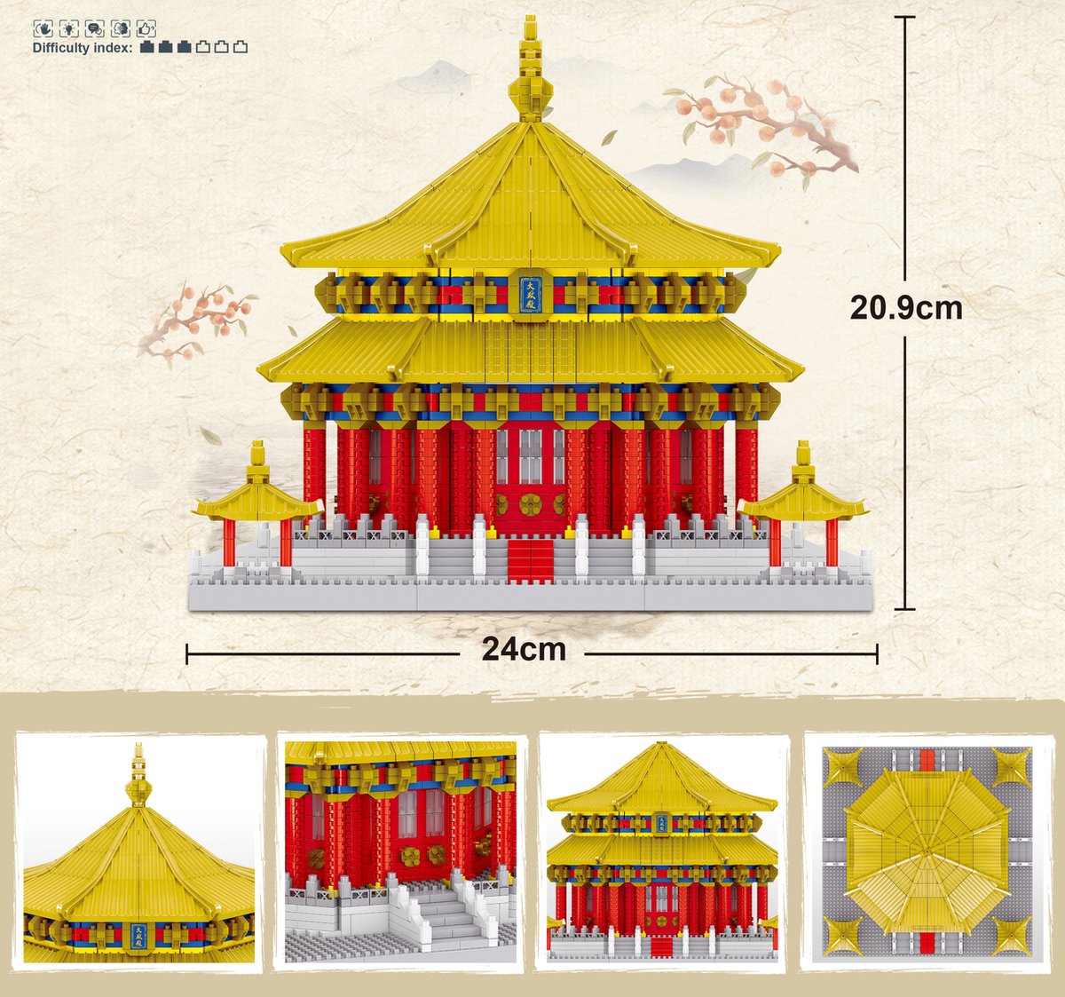 Lezi Dazheng Palace - Nanoblocks / miniblocks - Bouwset / 3D puzzel - 2802 bouwsteentjes - Lezi LZ8231