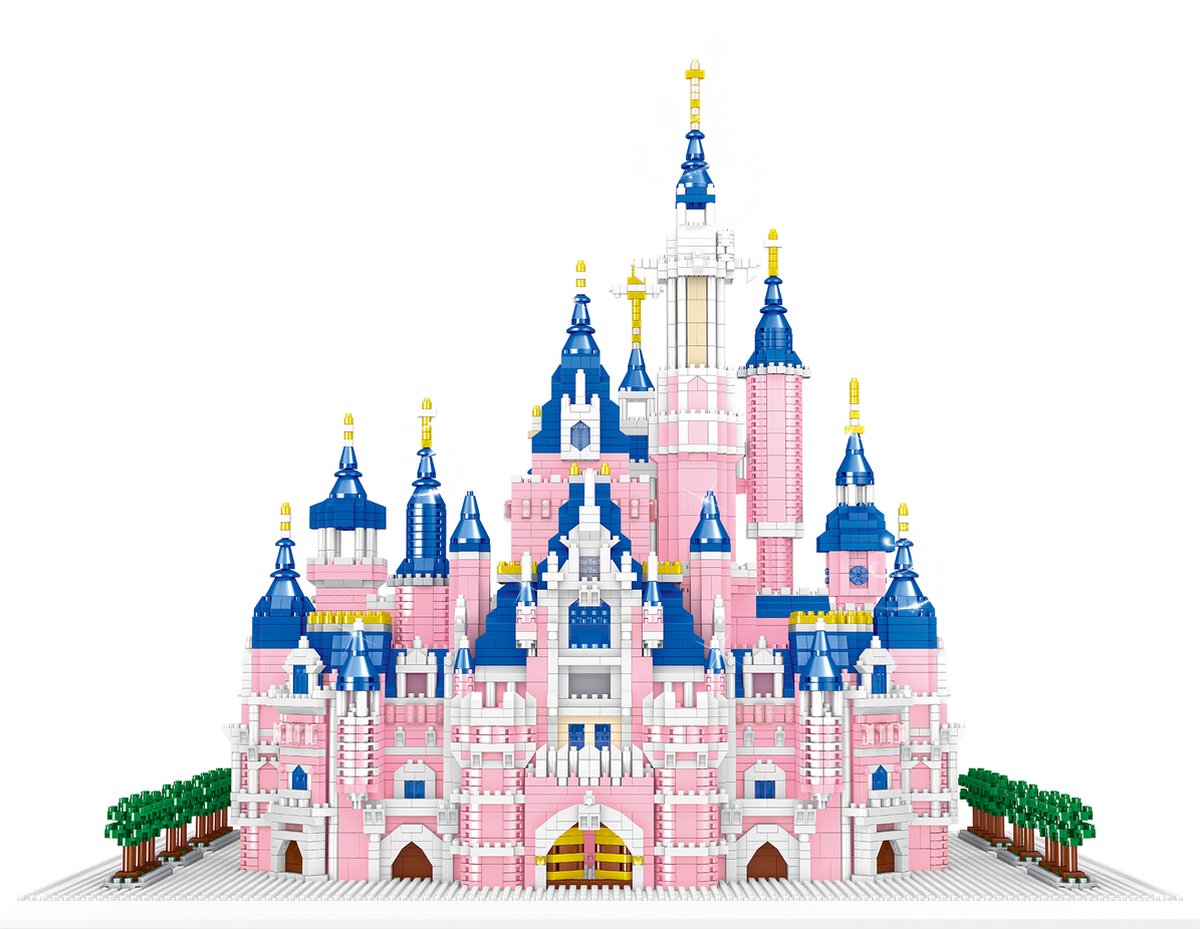 Lezi Pink Castle - Nanoblocks / miniblocks - Bouwset / 3D puzzel - 6241 bouwsteentjes - Lezi LZ8241