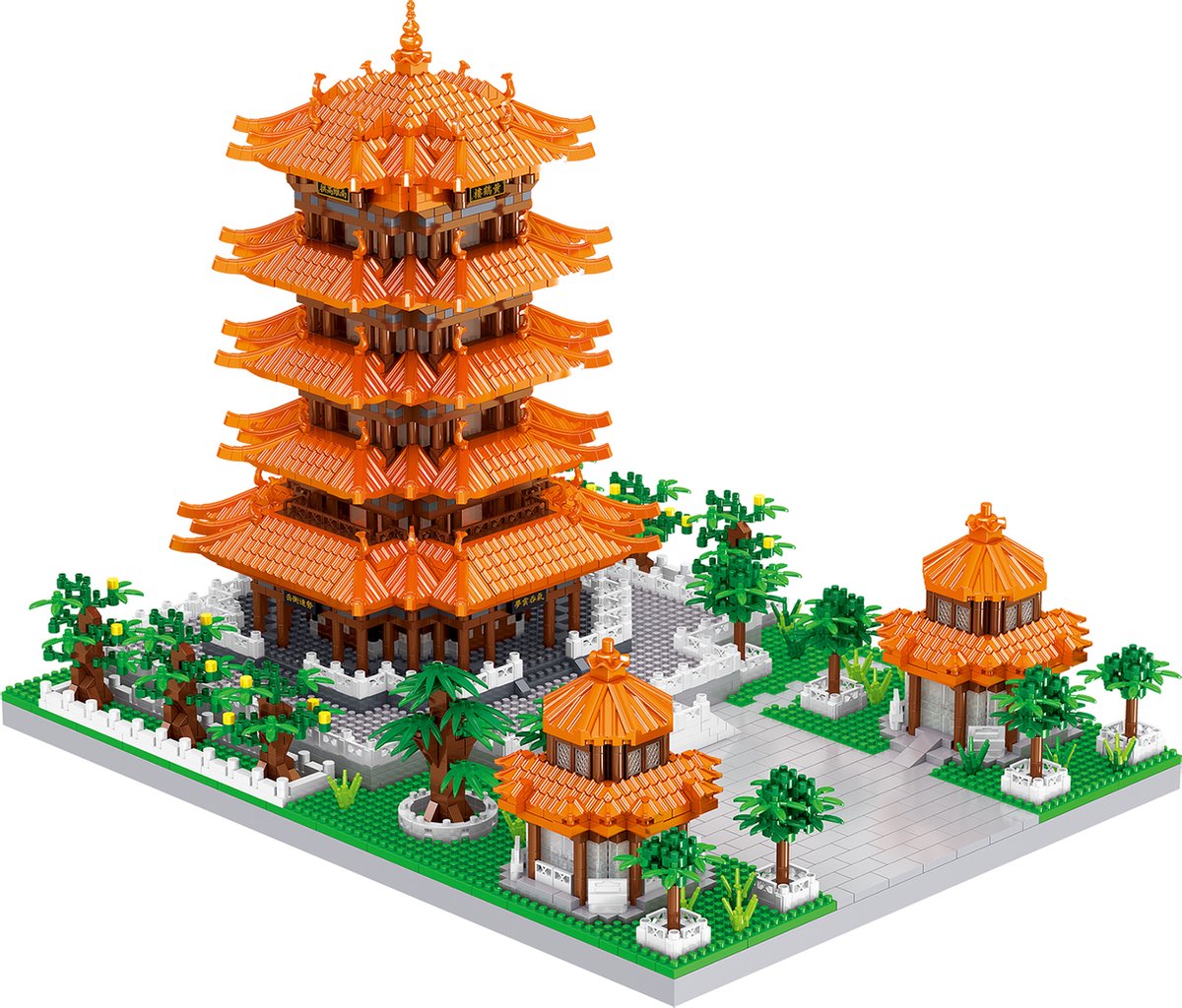 Lezi Yellow Crane Tower - Nanoblocks / miniblocks - Bouwset / 3D puzzel - 4700 bouwsteentjes - Lezi LZ8275