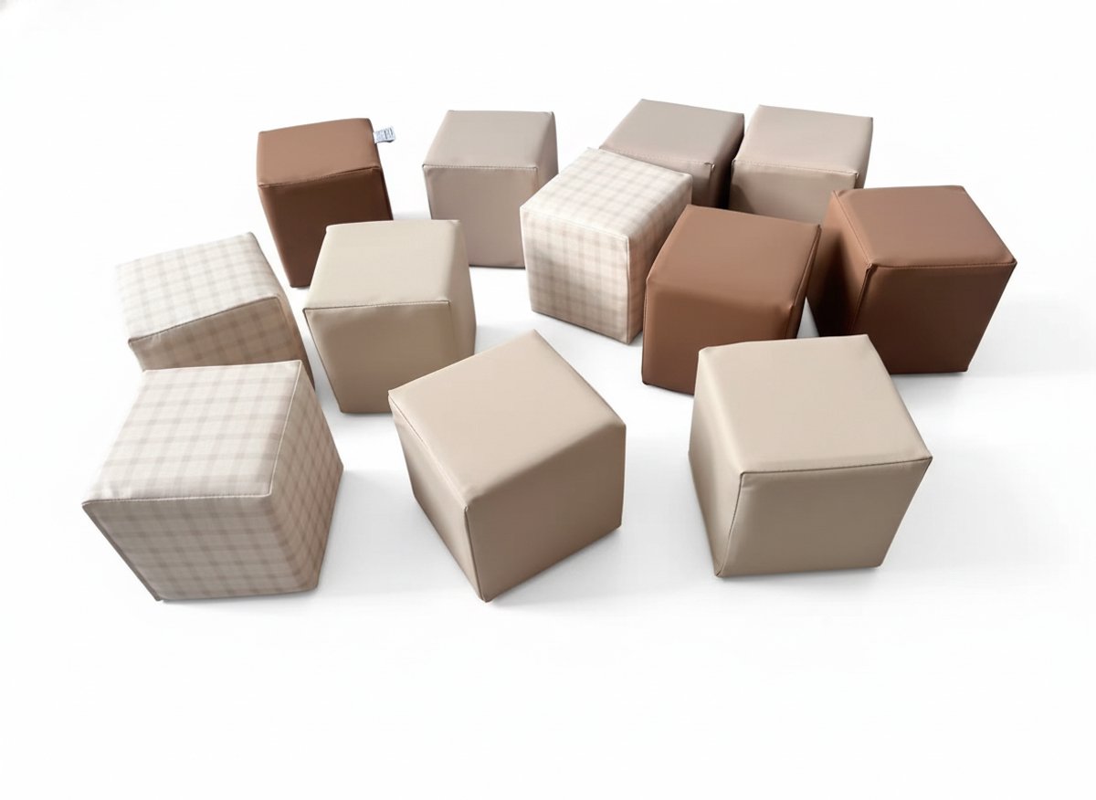 LiasToys - Foam Stapelblokken -Zachte Foam Speelblokken - Foamblokken 12-delig - Montessori Speelgoed - Educatief Speelgoed - 15x15cm - Vanaf 6 maanden