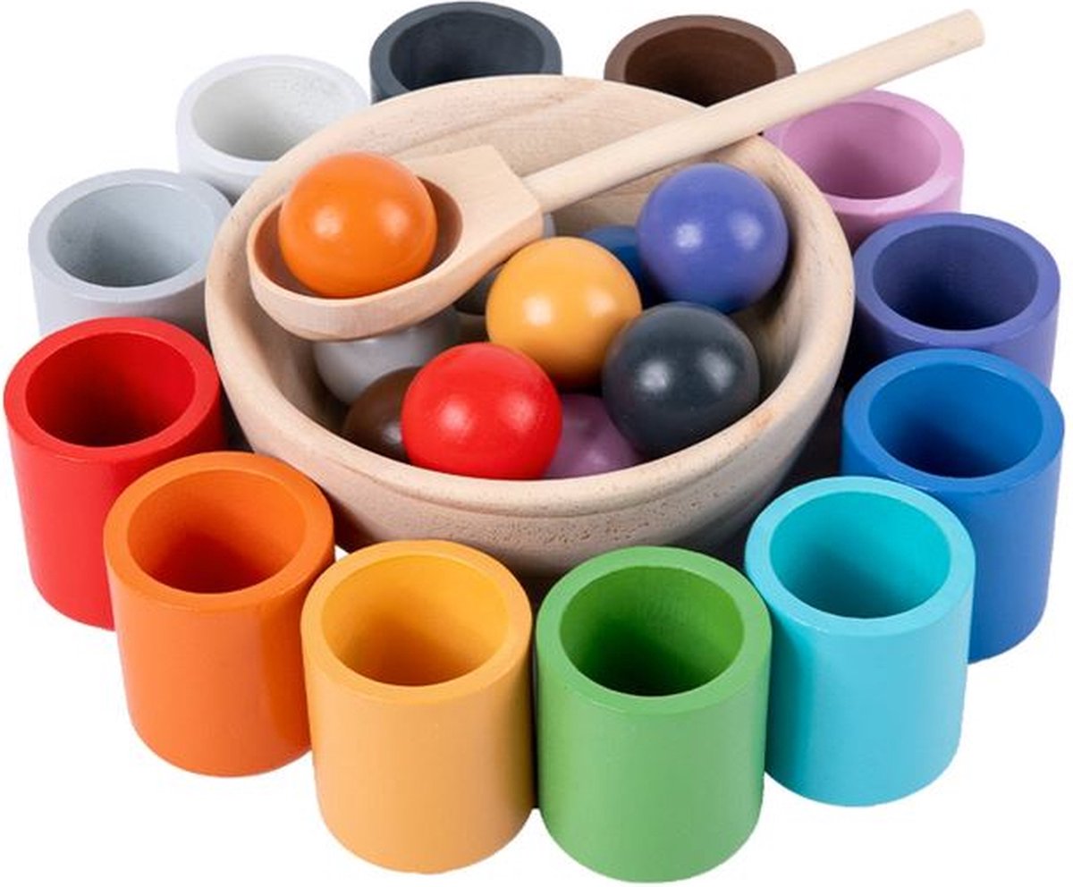 LiasToys -Balls and Cups Houten Sorteerspel - Montessori Speelgoed - Educatief speelgoed