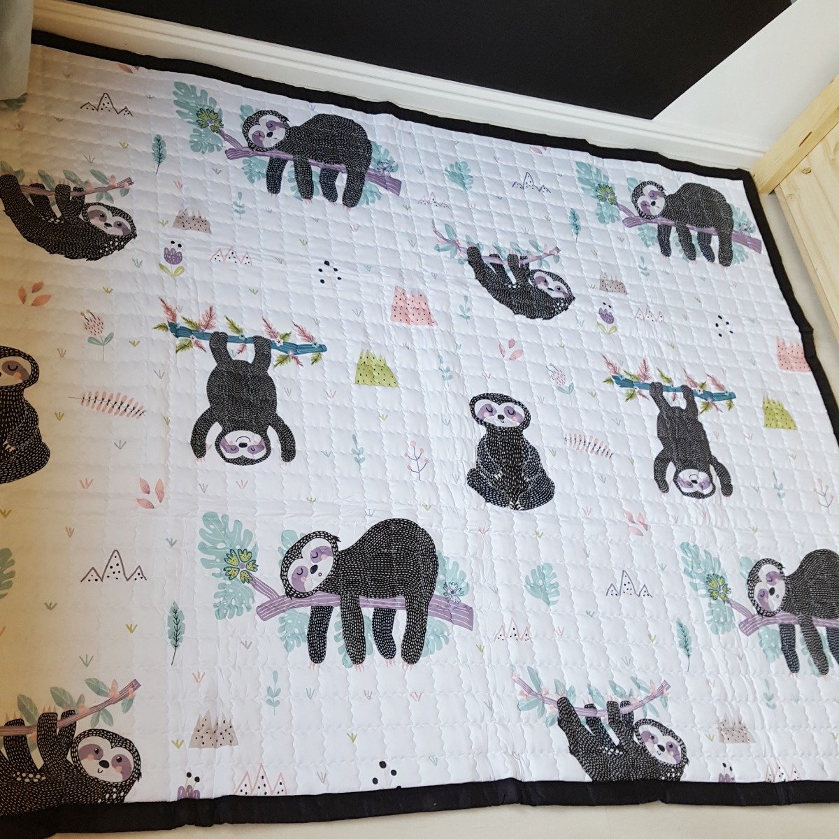 Speelkleed luiaard 195 x 145 - LiefBoefje - Groot Speelkleed Baby - Speelmat Kinderen - Babymat XL - Kindervloerkleed - Kraamcadeau - Speelkleed Kinderen - 50+ design speelkleden