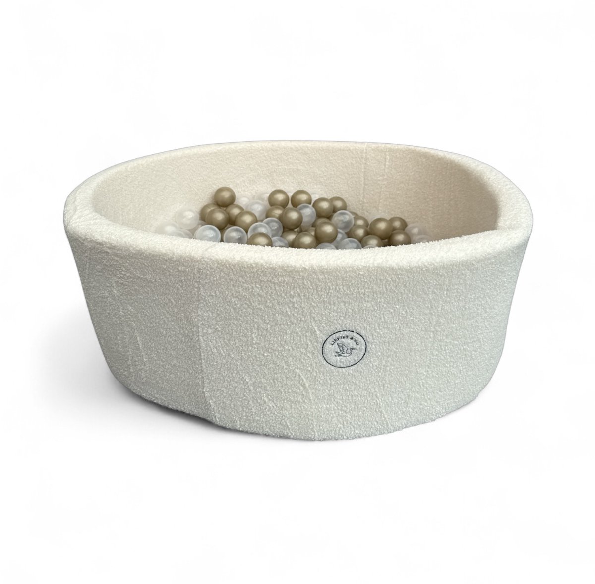 Teddy Beige Ballenbak Rond met 200 BPA-vrije Ballen – Baby & Kinder Ballenbad – Zacht Foam – Speelgoed