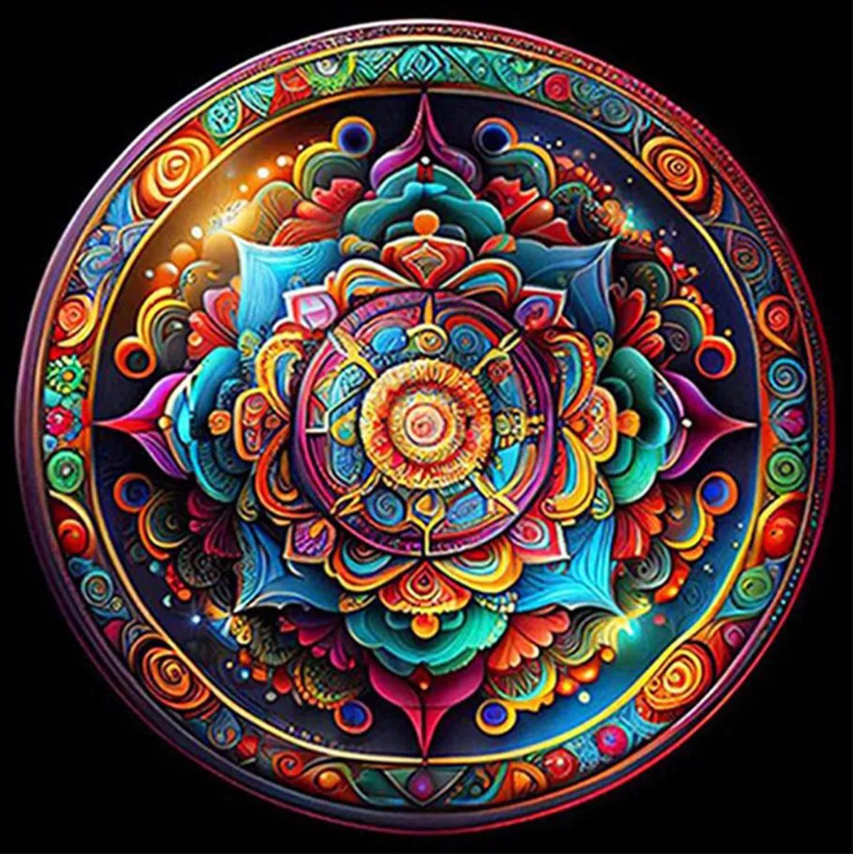 Lienz® Diamond Painting volwassenen 40x40cm – Rond – Mandala – Volledig - Pakket Volwassenen