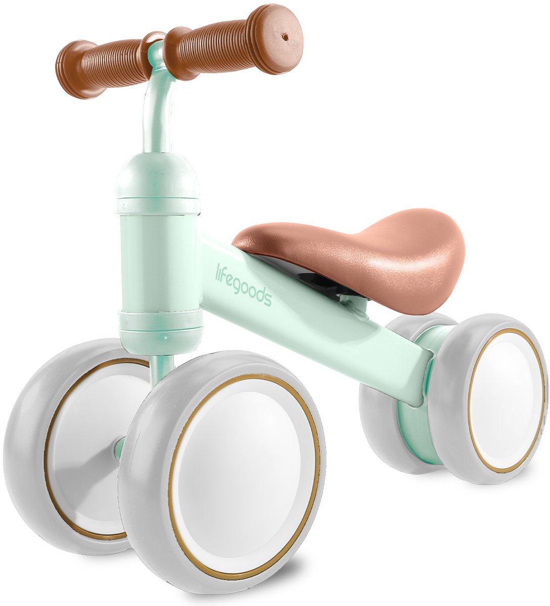 LifeGoods Loopfiets - Speelgoed Vanaf 1 jaar - Kinderstep - Loopfietsje - Mintgroen