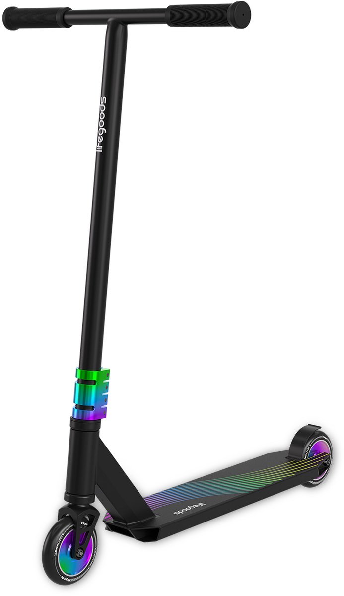 LifeGoods Stuntstep Pro X - T-Stang - HIC - Step voor Kinderen - Jongens/Meisjes - 110mm - 100KG - Regenboog