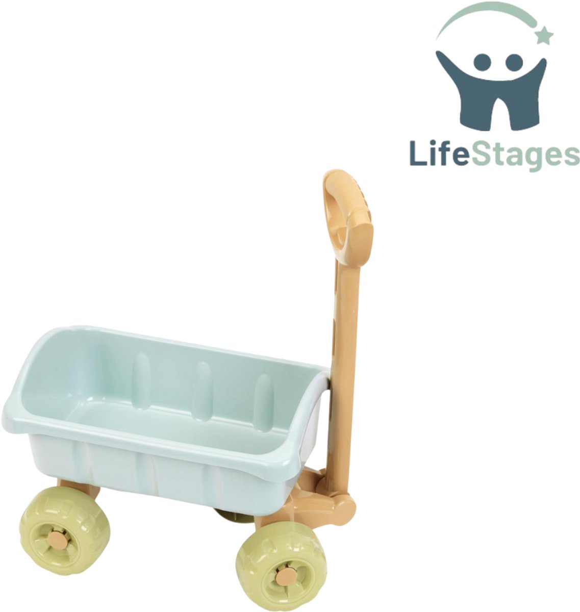 LifeStages - Kruiwagen Kind - Handkar met Emmerset - Kruiwagen met Zandbakspeelgoed - Gerecycled Plastic - Speelgoed voor Kinderen vanaf 18 Maanden