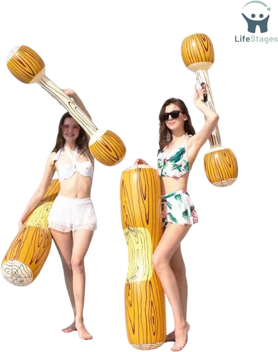 LifeStages - Zwembad Speelgoed - Battle Log - Vlot - Kinderen Waterspeelgoed - Zwembad Speelgoed - Opblaasbare - Tieners - Buitenzwembad Speelgoed - Waterspeelgoed - Zwembad