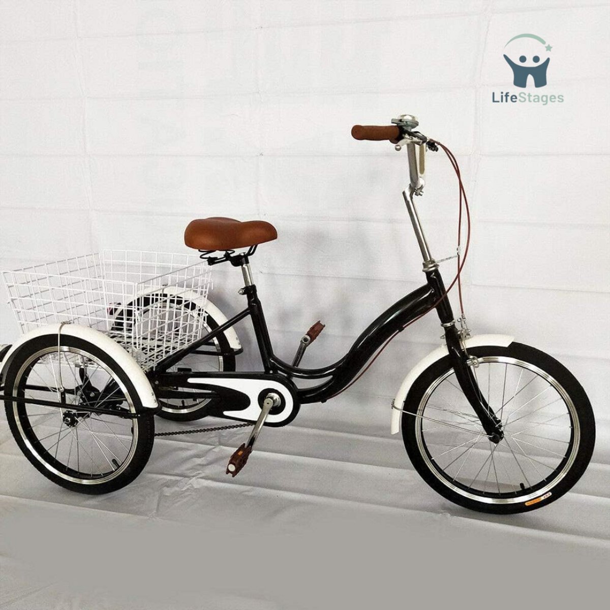 LifeStages -   Volwassenen -   - Driewielfiets Volwassenen - Driewielfiets -   Senioren - 20 Inches - met Boodschappenmandje 3 Wielen - Zwart