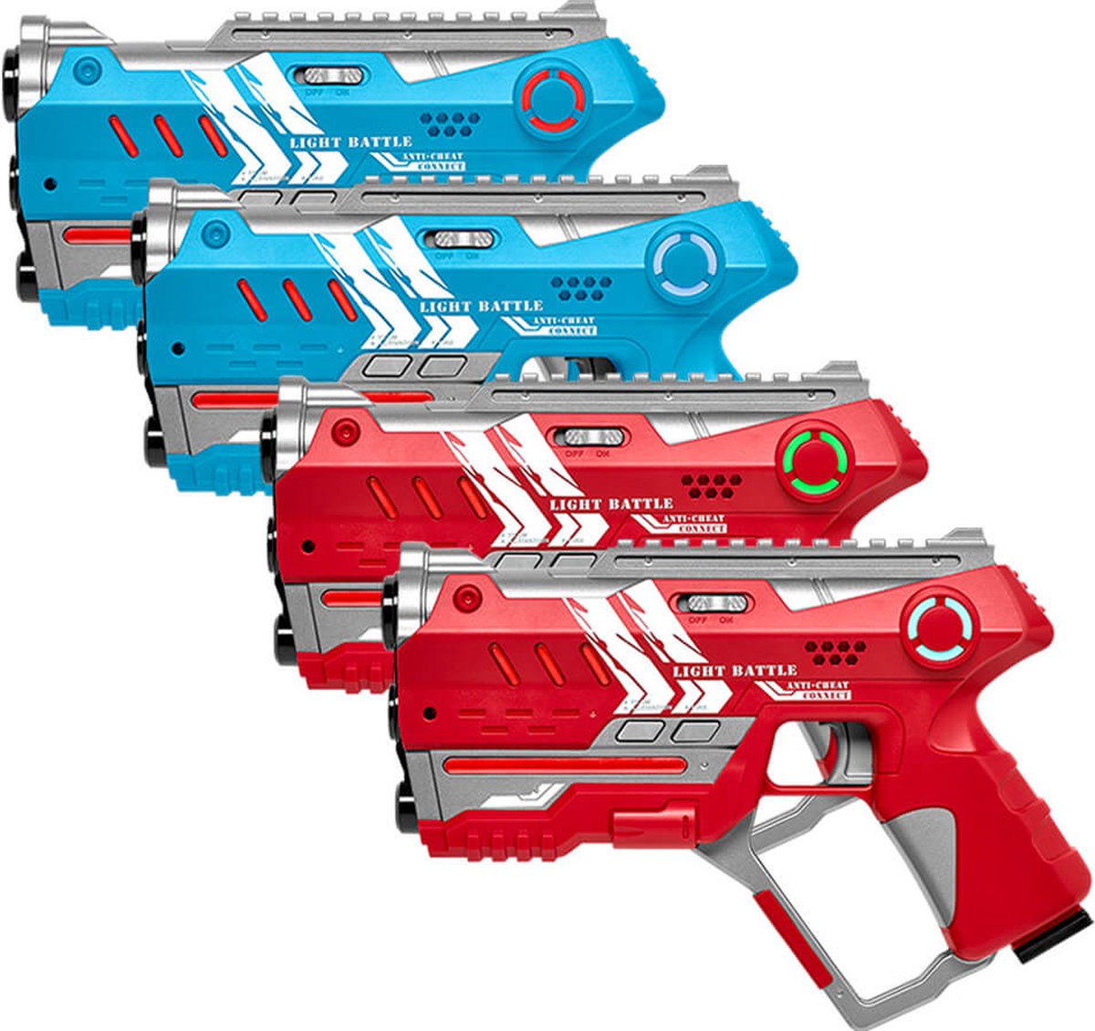  Connect Lasergame set - Rood/Blauw - 4 Laserguns met Anti-Cheat functie voor 4 spelers