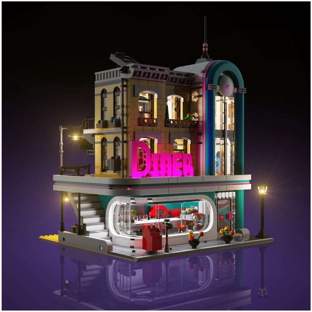 LMB 2.0 - Verlichtingsset geschikt voor LEGO® 10260 Downtown Diner