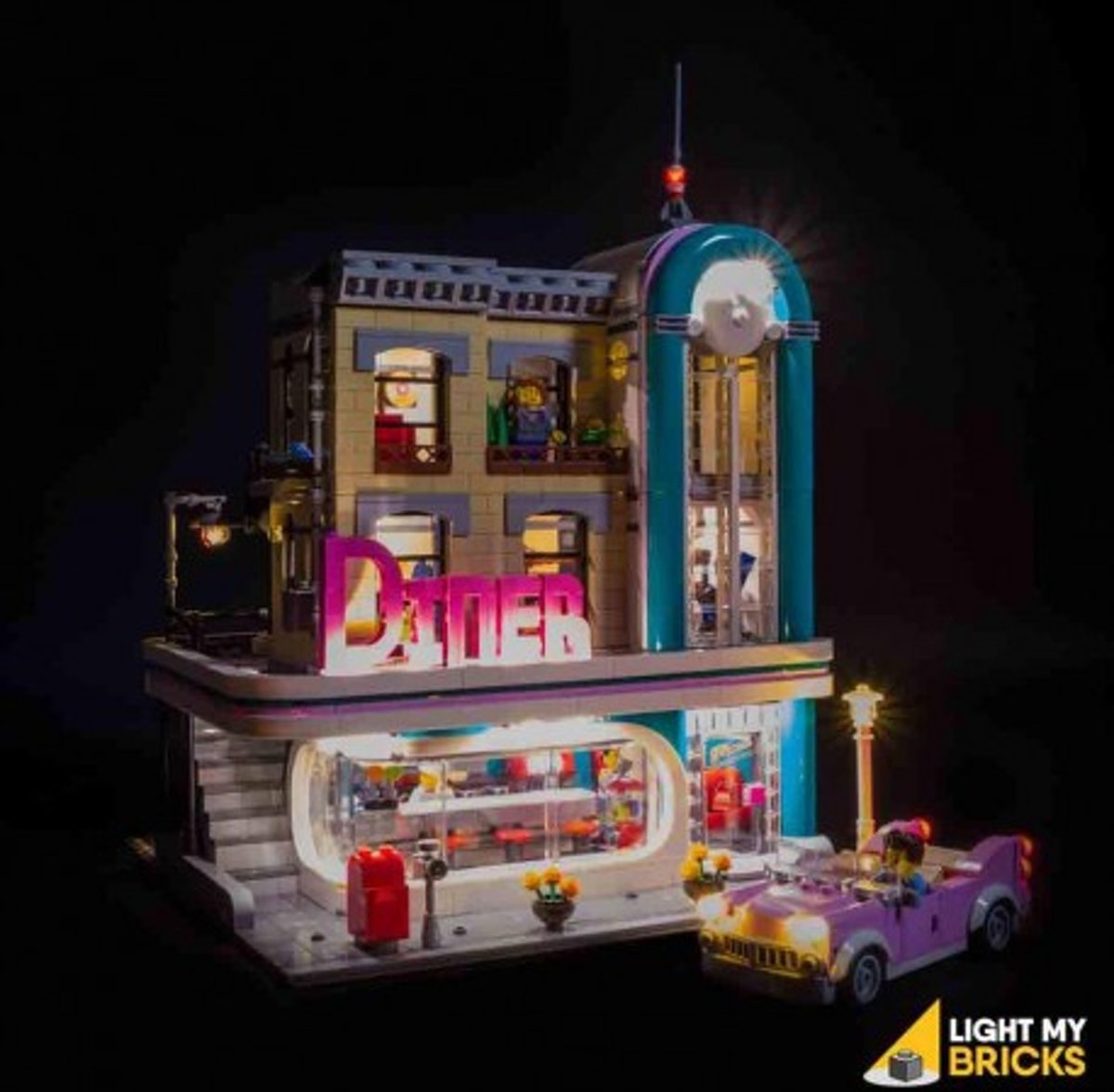Light My Bricks LEGO Downtown Diner 10260 Verlichtings Set