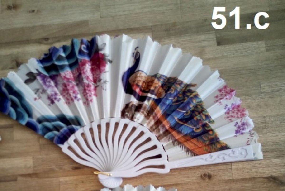 2x handwaaier Pauwen: 2x print C