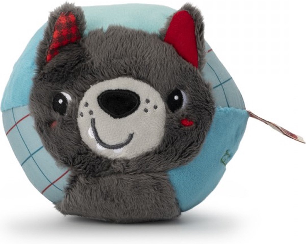   - Activiteitenbal Louis De Wolf - De Bal Heeft Een Doorsnede Van 11 Cm - Bestaat Uit Verschillende Texturen - Geschikt Vanaf 6 Maanden