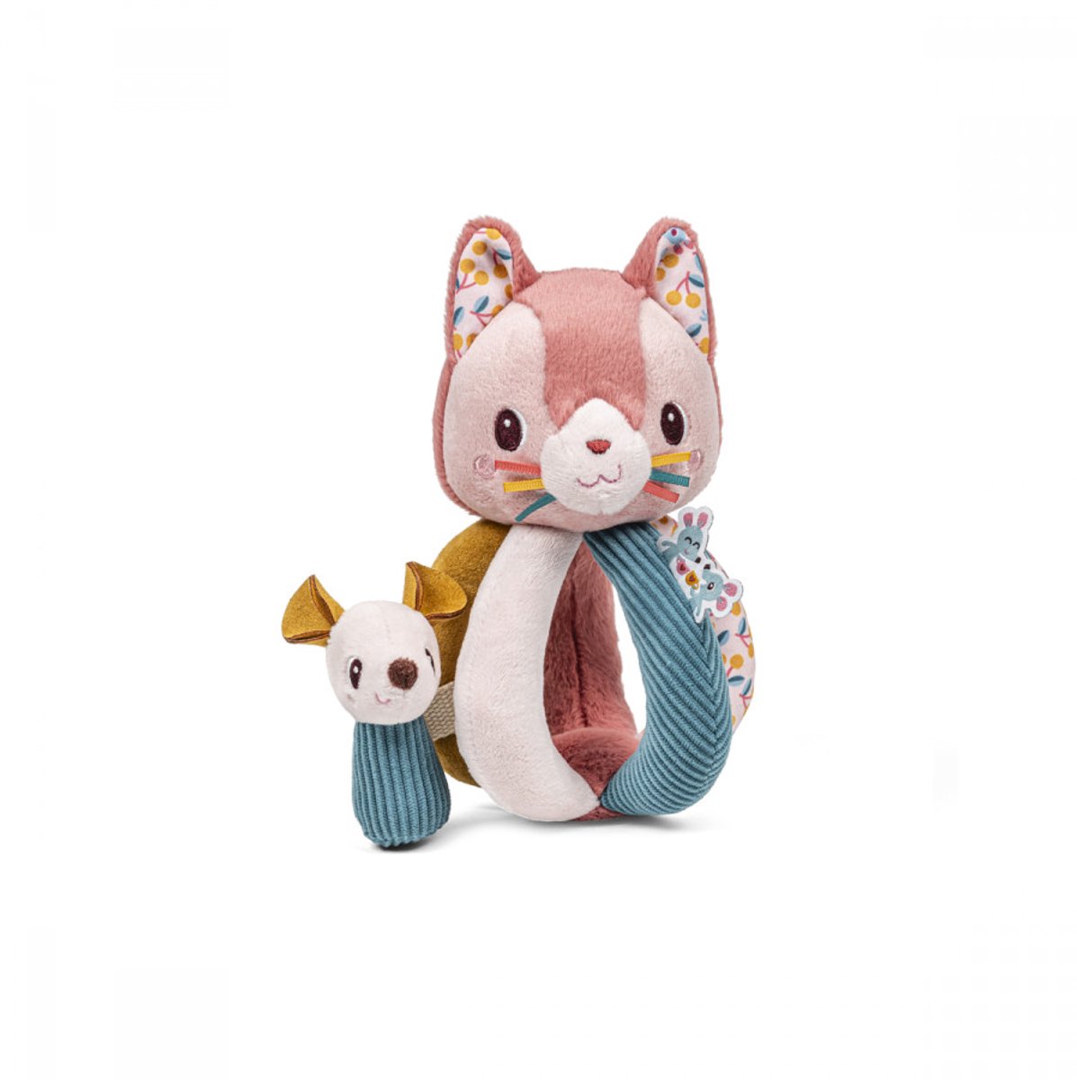 Lilliputiens - Grijprammelaar Jeanne De Kat - De Grootte En Vorm Van De Handvatten Zijn Ontworpen Om In De Kleine Handjes Van De Baby Te Passen - Bevat 4 Zintuiglijke Activiteiten En 5 Handvatten Met Verschillende Materialen En Patronen