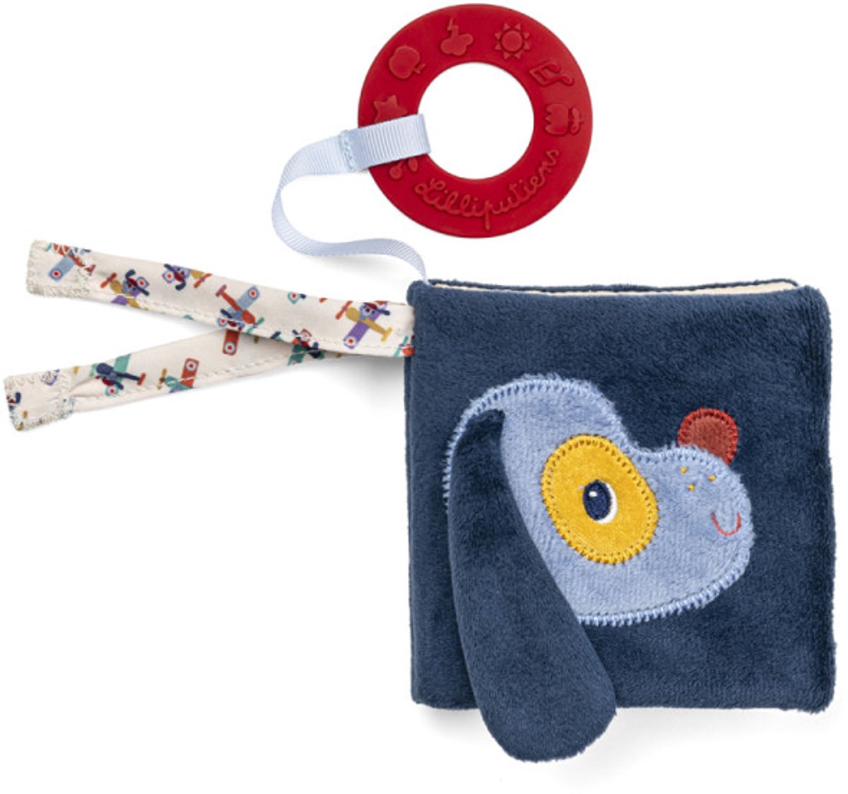 Lilliputiens - Kijk-En Speelboek Jules De Hond - Ontworpen Om De Zintuigen Van Kleintjes Te Vermaken En Te Prikkelen - Het Boekje Heeft Een Compact Formaat, Is Zeer Zacht En Bevat Een Rode Bijtring - Geschikt Vanaf 6 Maanden