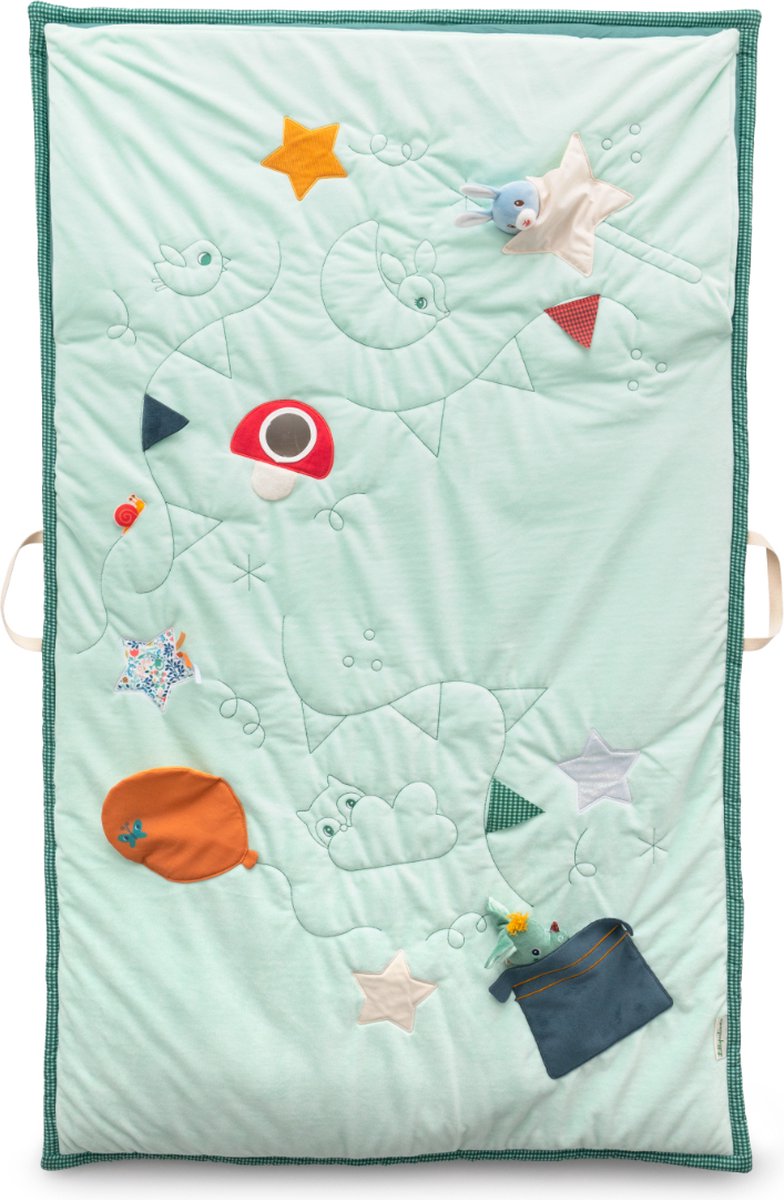 Lilliputiens - Speeltapijt En Slaapzak Joe Het Draakje - Bevat Vele Activiteiten Zoals Knispergeluidjes En Flapjes - Gemakkelijk Mee Te Nemen Dankzij De Handvaten - 2 In 1: Een Speeltapijt Dat Mee Evolueert En Een Slaapzak Wordt