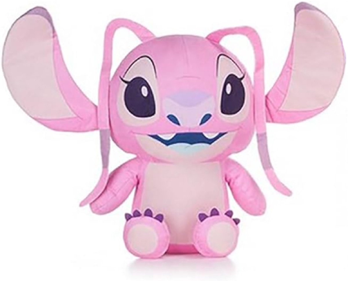 Angel Big Smile - Disney Lilo & Stitch Pluche Knuffel 30 cm - Disney Plush Toy - Speelgoed knuffeldier knuffelpop voor kinderen jongens meisjes - knuffels Lilo en Stitch, Angel, Leroy, Stitch
