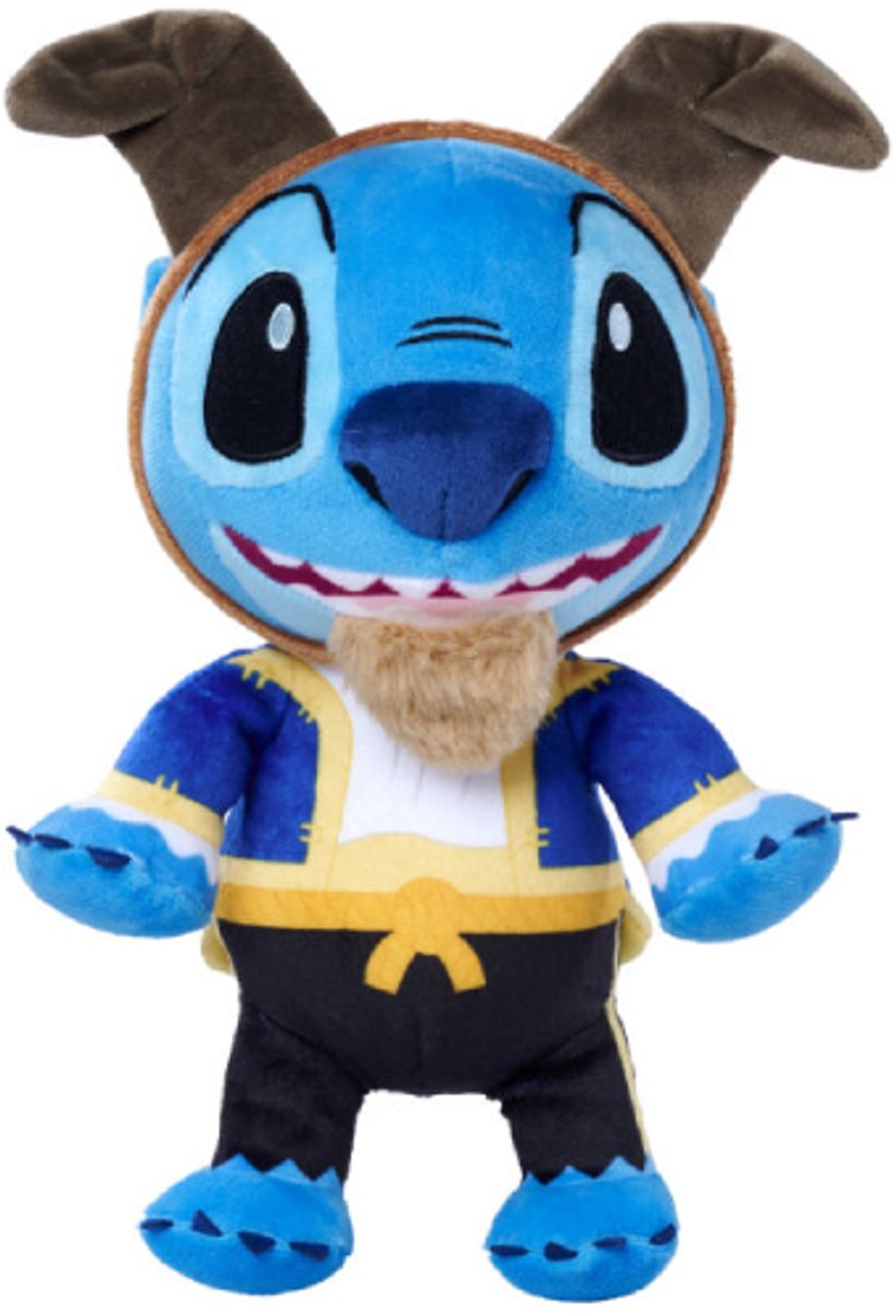 Stitch verkleed als Het Beest - Disney Pluche Knuffel 30 cm - Disney Plush Toy - Speelgoed knuffeldier knuffelpop voor kinderen jongens meisjes - Knuffels Stitch Angel Leroy - Belle en het Beest , Beauty and the Beast