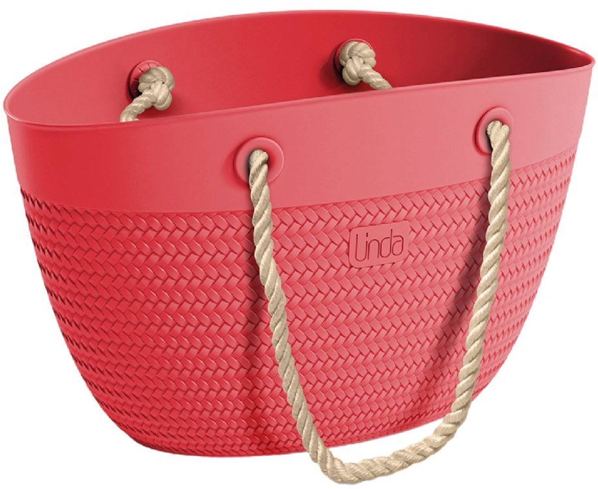 Linda Bag Sea met Touw Handvatten 50x41 cm Rood
