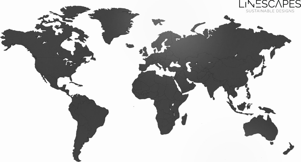 Houten   BUDGET Zwart - Muurdecoratie - 140 x 75 CM - Wanddecoratie - Design