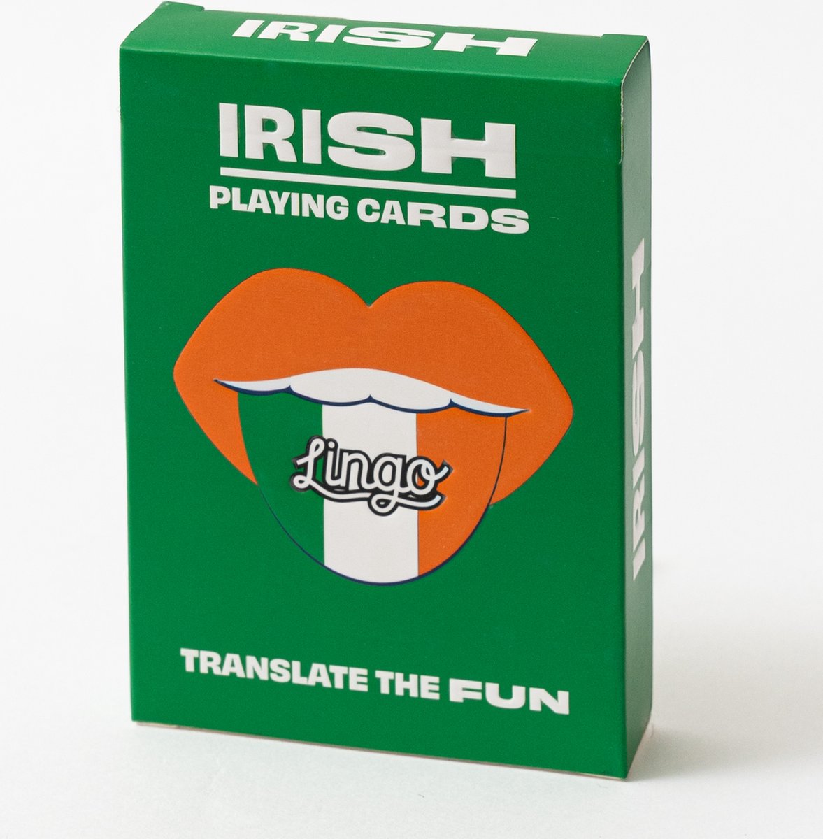 Lingo- Ierse speelkaarten- playingcards- talen leren- Irish- jong en oud- Ierse woordenschat- woordenschat- Leer Ierse woordenschat op een leuke en gemakkelijke manier- 52 essentiële vertalingen- Leren- reizen- spelen