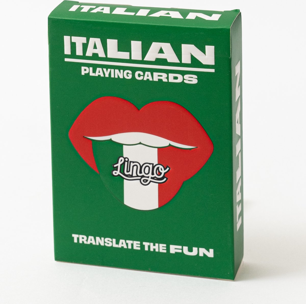Lingo- Italiaanse speelkaarten- playingcards- talen leren- Italian- jong en oud- Italiaanse woordenschat- woordenschat- Leer Italiaanse woordenschat op een leuke en gemakkelijke manier- 52 essentiële vertalingen- Leren- reizen- spelen