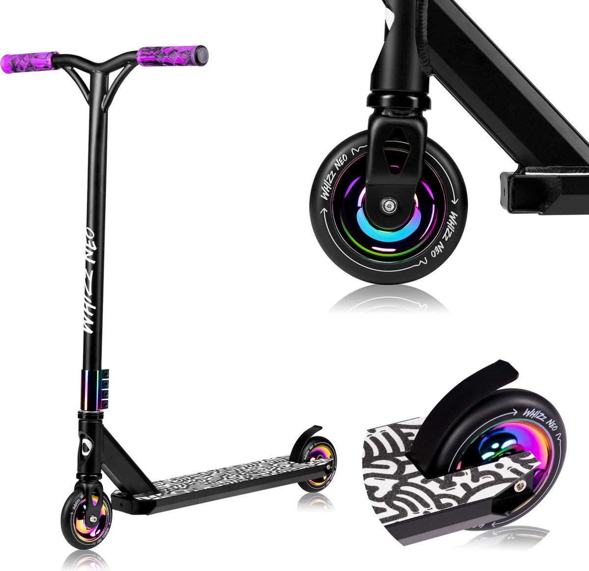 Lionelo Whizz Step - 110mm PU Wielen - T-Bar Stuur - 100 kg Draagvermogen - ABEC-9 Lagers - Voor Jongens en Meisjes