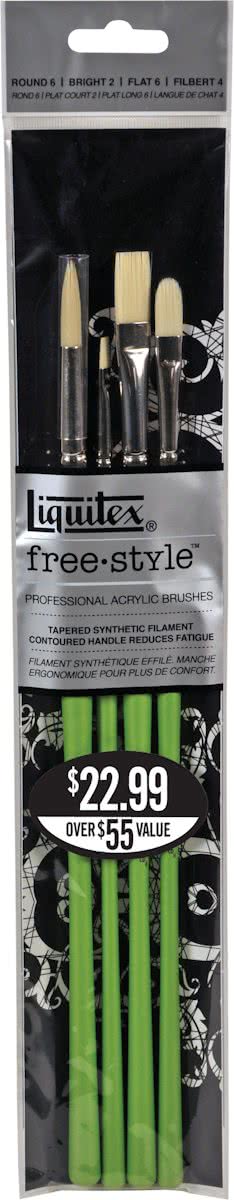 Liquitex Free Style Penselen Set 4 stuks