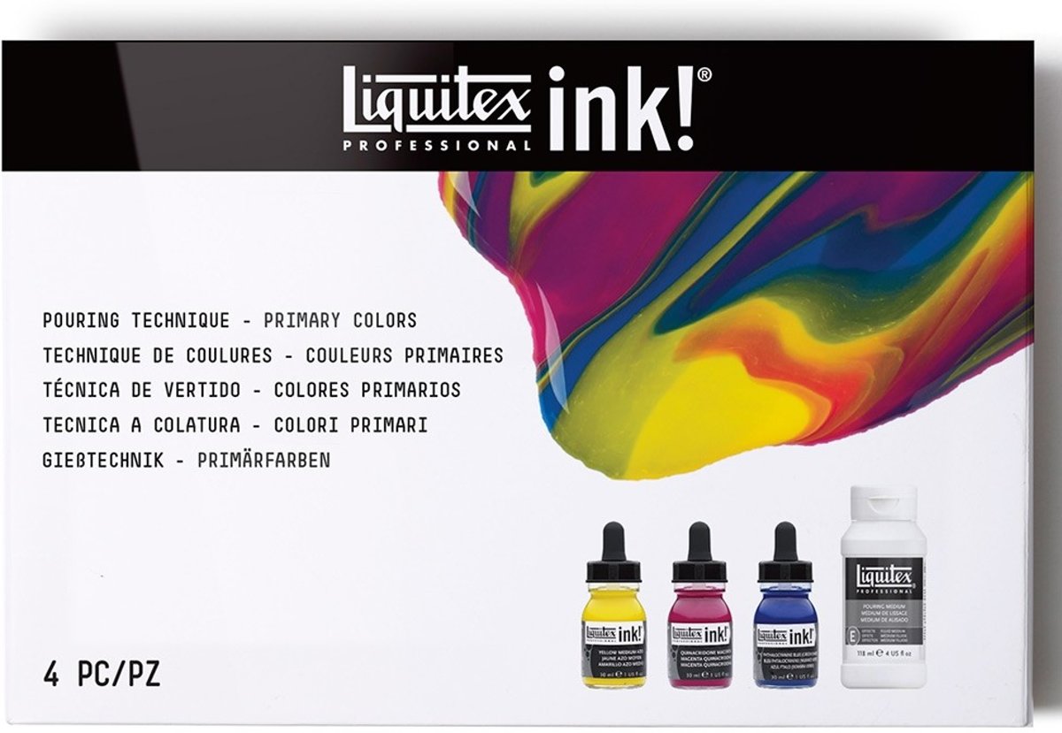 Liquitex Professional Ink! - pouring technique - set 3 kleuren Acrylic Ink & Pouring Medium