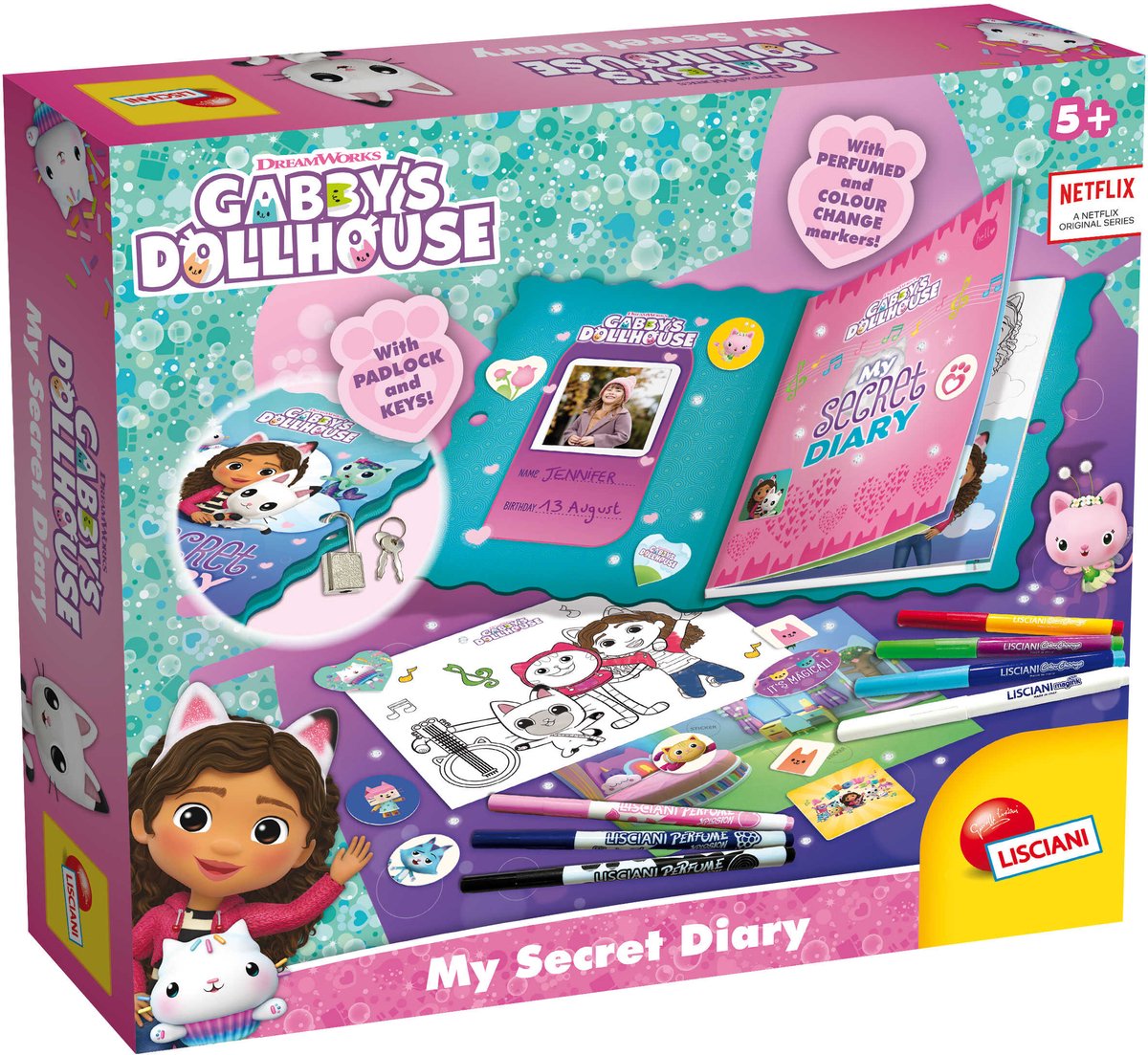 Lisciani - Gabbys Dollhouse - Geheim dagboek met fluorescerende pennen