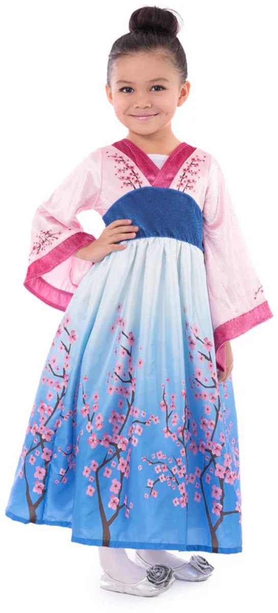 Little Adventures - Cherry Blossom Princess Jurk – Maat 98-104 - Comfortabel, Wasbaar & Glittervrij – Kersenbloesem Verkleedjurk Voor Kinderen