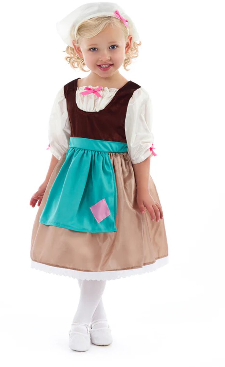 Little Adventures - Cinderella Day Jurk – Maat 110-122 - Comfortabel, Wasbaar & Glittervrij – Verkleedjurk Voor Kinderen