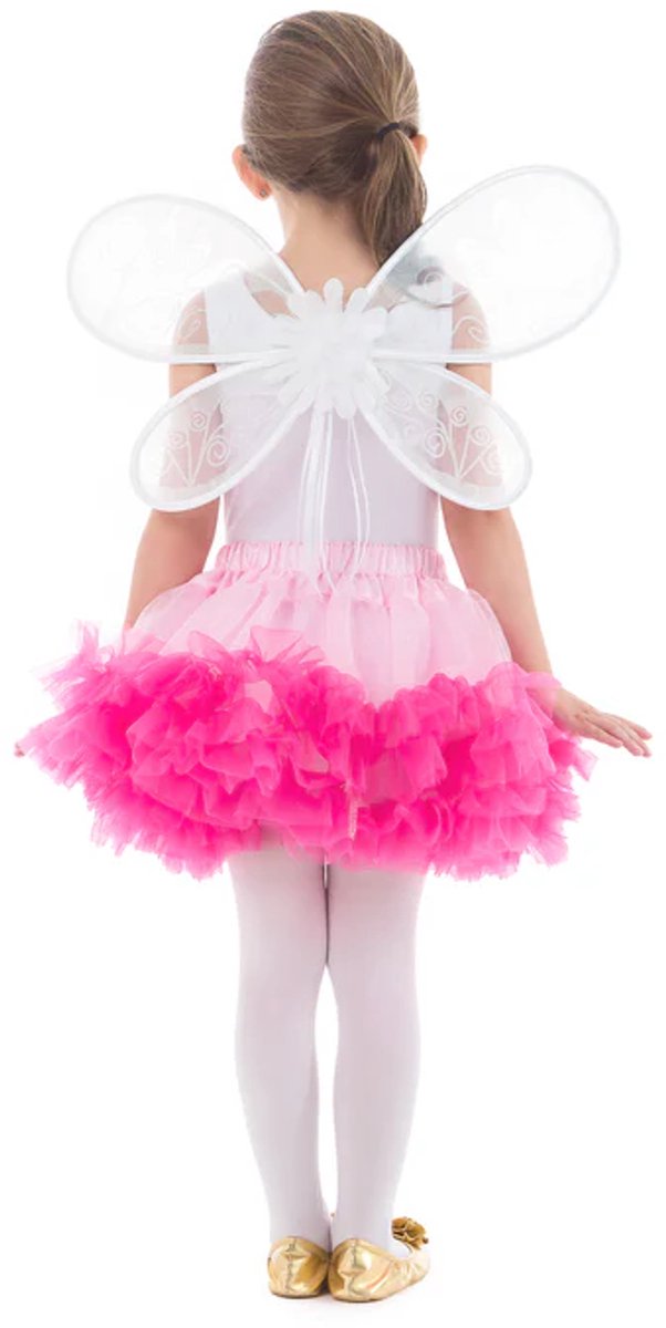 Little Adventures - Deluxe Witte Feeënvleugels – Zacht & Comfortabel – Geschikt Voor Kinderen Van 3-8 Jaar – Inclusief Organza Cadeauzakje