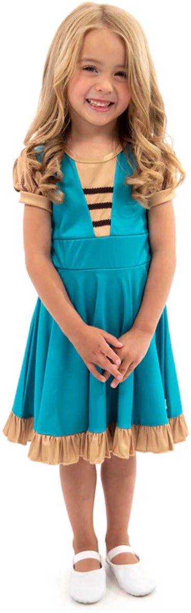 Little Adventures - Medieval Twirl Jurk – Maat 116-122 - Comfortabel, Wasbaar & Glittervrij – Middeleeuwse Prinsessenjurk - Riddertijd Verkleedjurk Voor Kinderen