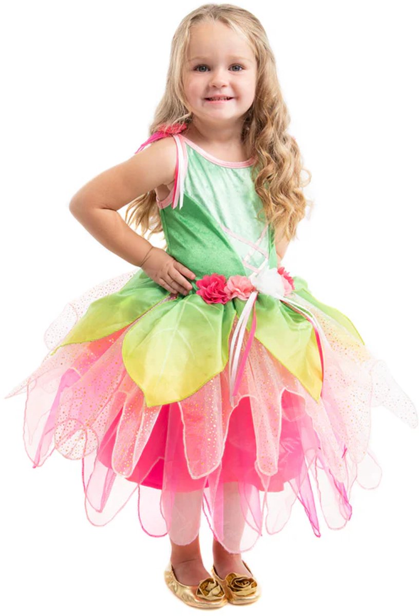 Little Adventures - Springtime Fairy Jurk – Maat L (110-122) - Comfortabel, Wasbaar & Glittervrij – Betoverende Verkleedjurk Voor Kinderen