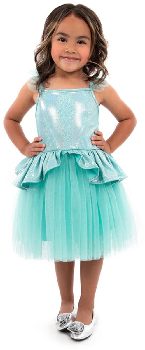 Little Adventures - Teal Tutu Jurk – Maat L (110-122) - Comfortabel, Wasbaar & Glittervrij – Betoverende Verkleedjurk Voor Kinderen