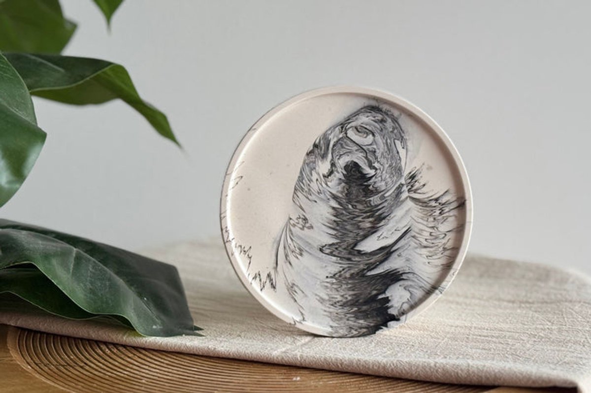 DIY Hobbypakket Giethars ronde dienblad zwart