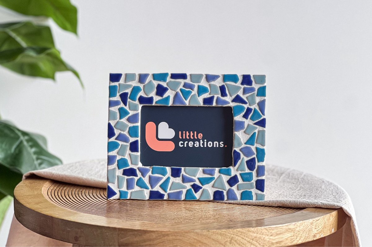 Little Creations DIY pakket - Mozaïek fotolijst blauw - Hobbypakket volwassenen - Knutselpakket voor volwassenen - mozaiek pakket