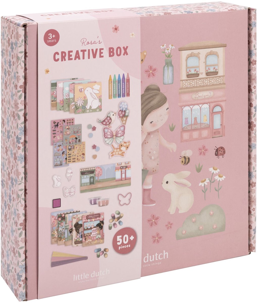 Little Dutch Rosa & Friends knutseldoos, knutselpakket junior - creatief speelgoed 3 jaar - knutselen cadeautip kleuter